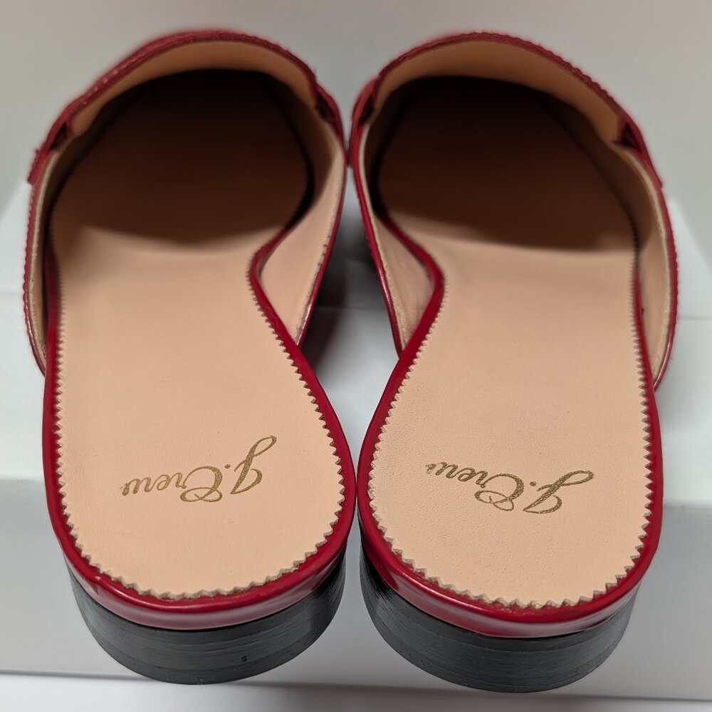 J. Crew Academy Penny-Loafer Mules in Cherry Apple Red Patent Leather - Picture 11 of 16